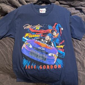VINTAGE Chase Authentics Navy Jeff Gordon Superman Graphic Tee